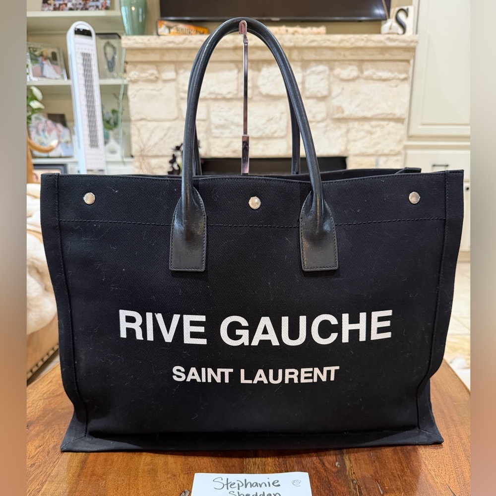 🅰️uth Saint Laurent Rive Gauche Large Tote Bag.